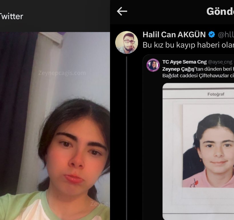 Comert_Kripto's tweet image. soldaki fotoğrafla aynı hemen hemen şu olayın acilen açığa kavuşması lazım bu ve buna benzer bir çok kayıp çocuk vakasından mağdur ailelerin de yararına olacaktır.

Zeynep Çağış olayı aydınlansın..