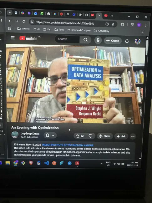 harmitwt's tweet image. Discovered this channel. Diving deep into mathematical economics, optimization, and data analysis with that rare blend of rigor and real-world vibes. Underrated gem for anyone geeking out on math that actually matters. Loving this prof already! #MathTwitter #DataScience 🚀📊