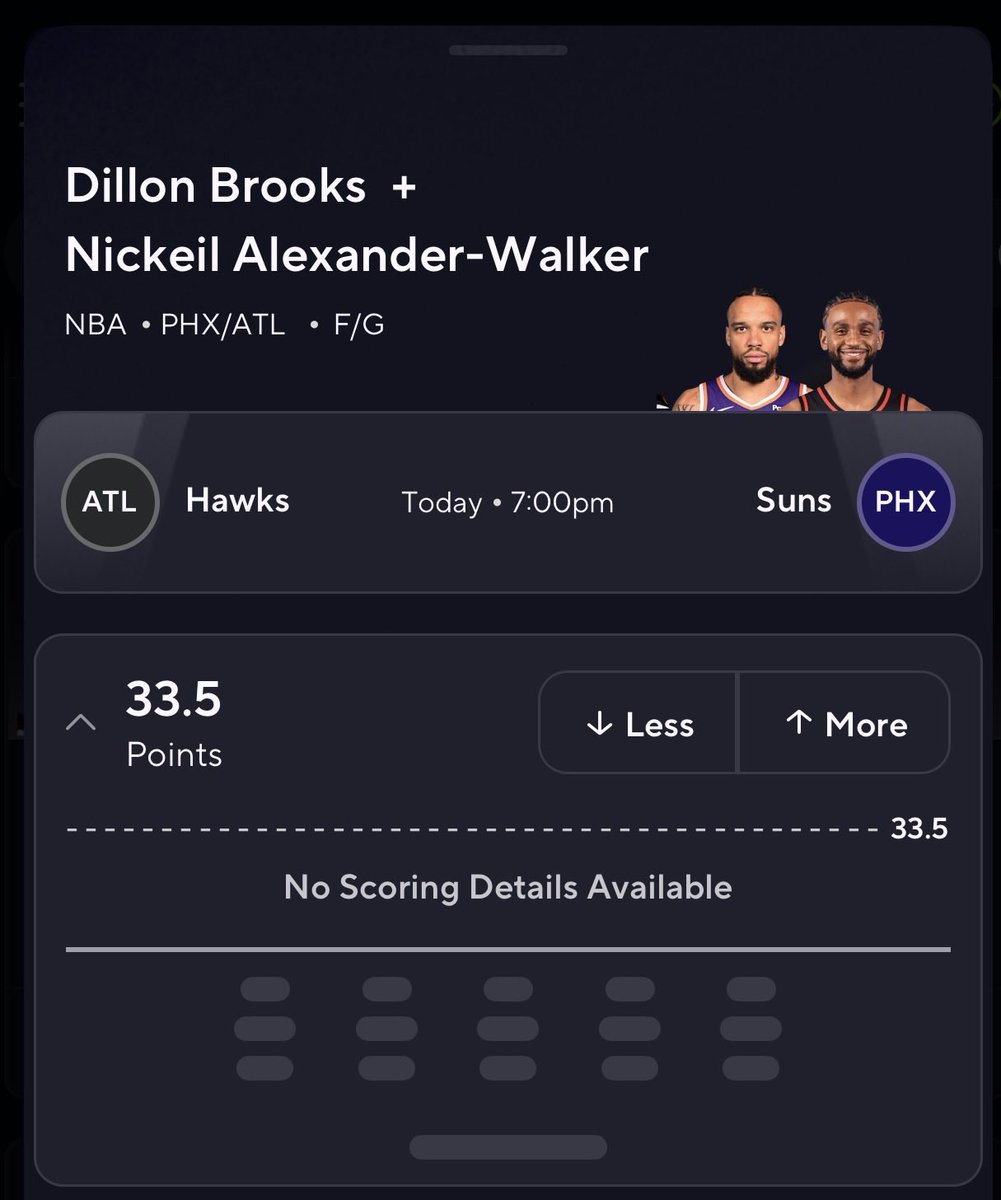 prizepicker44's tweet photo. November 16th props 
Watch me cook 👨🏾‍🍳🔥🔥🔥🔥
Dillion +Nickeil 33.5 PTCOMBO Under⬇️

#prizepicks #NBA #GamblingTwitter #fliff #fanduel #Props #sportsbetting https://t.co/NfKIj9rCHa