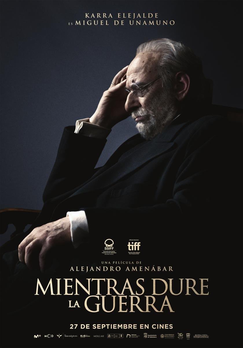 Acabo de volver a ver ‘Mientras dure la guerra’, una auténtica maravilla. Karra Elejalde como Unamuno es sublime.