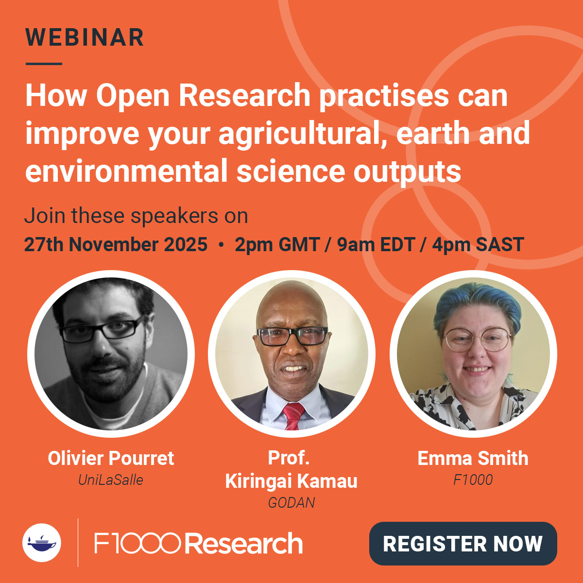 F1000Research's tweet image. 🌍 Nov 27, 2:00 PM: Open Research for Agricultural &amp;amp; Environmental Sciences
Discover how FAIR+CARE data principles, Diamond Open Access &amp;amp; transparent peer review can boost your research impact.
Register: spr.ly/60197MInt
#OpenScience #Agriculture #EnvironmentalScience