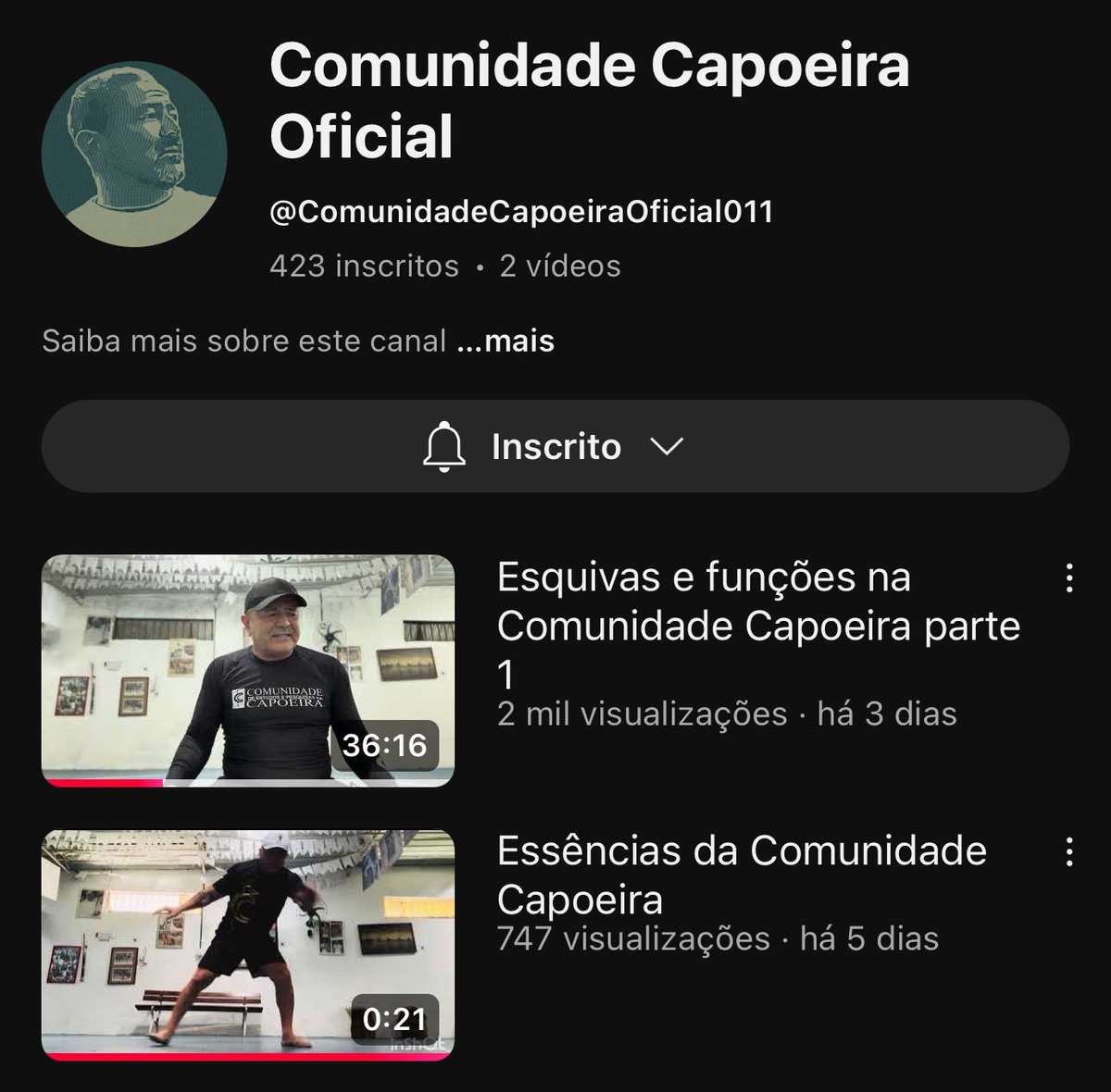 apolloemici's tweet image. Meu pai no auge dos 55 anos criou um canal no youtube pra postar vídeos de Capoeira, quem puder se inscrever lá pra ajudar a bater 1000 inscritos vai ser chave…