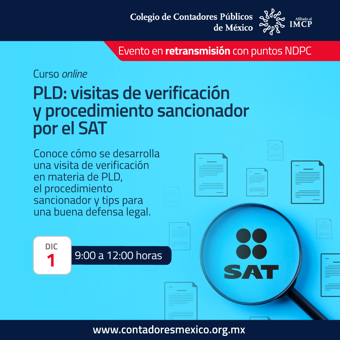 colegiocpmexico's tweet image. Conoce la forma en que el #SAT lleva a cabo visitas de #verificación para comprobar el cumplimiento de las disposiciones establecidas en la #LFPIORPI por los sujetos obligados que realizan actividades vulnerables.📄🔍

Inscríbete al #curso en #retransmisión:…