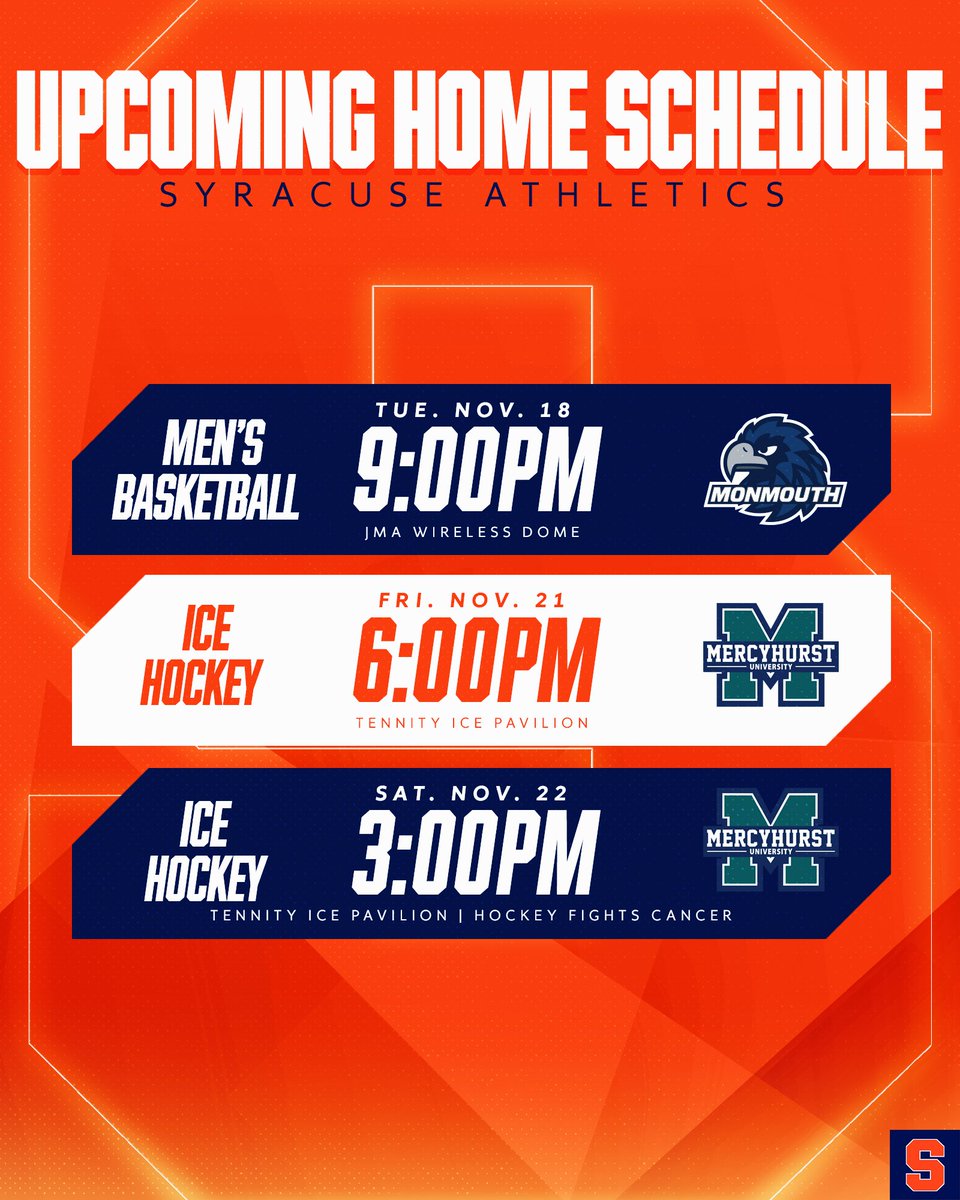 CusePromos's tweet image. Join @CuseIce in Hockey Fights Cancer this Saturday as part of their home series against Mercyhurst 🏒💪