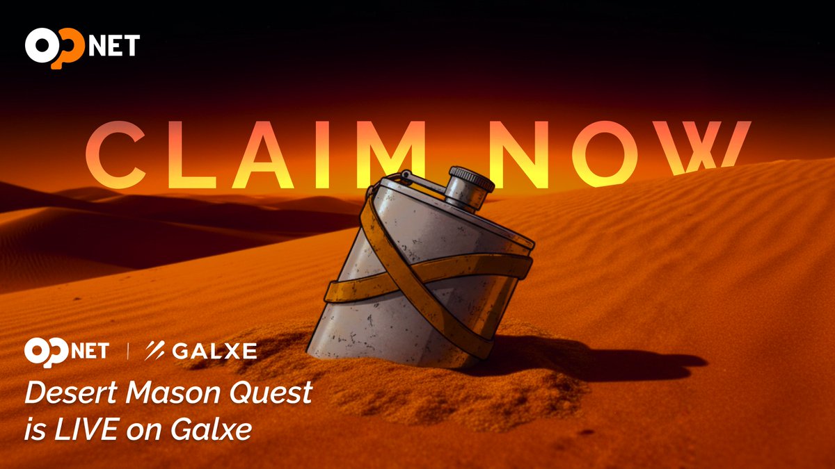 opnetbtc's tweet image. Week 4 NFT Claims LIVE ✅

Claim your Week 4 Odyssey NFT now - claim window closes 22.11.2025 8PM UTC.

Desert Mason Quest &amp;amp; Week 5 Missions are LIVE:
app.galxe.com/quest/WDKbxYka…