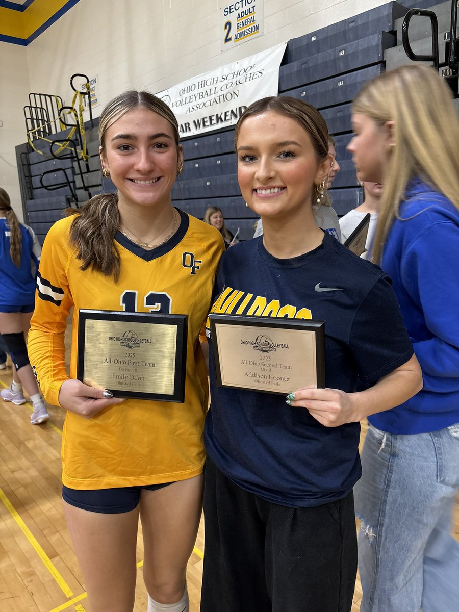 Our All Ohio players Emily Odon and Addie Koontz were honored today at Wooster HS. Congratulations!