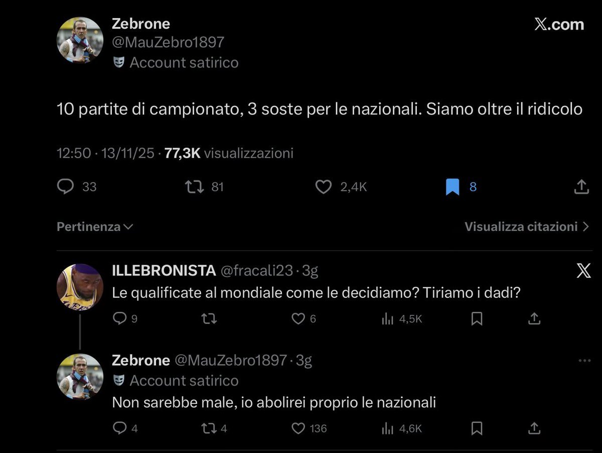 Come si chiama la brutta malattia che hanno quelli che si lamentano quando gioca la nazionale perché gli scoccia fermare la Serie A e nello stesso tempo poi si lamentano se la nazionale fa cagare? Coglionaggine acuta, può essere? E ce ne stanno tanti eh. #ItaliaNorvegia