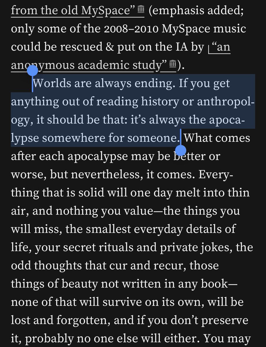 <a href="/zetalyrae/">Fernando 🌺🌌</a> gwern, with the perfect amount of melodrama
gwern.net/archiving