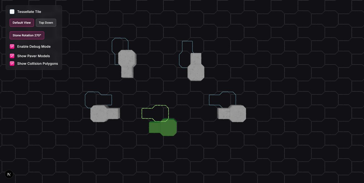 jikeako's tweet image. Grid day #10:
I switched to polygon based intersection for grid cell occupancy to support the last set of pavers.

Just have to do multi paver grids next. Then I can finally start working on design!