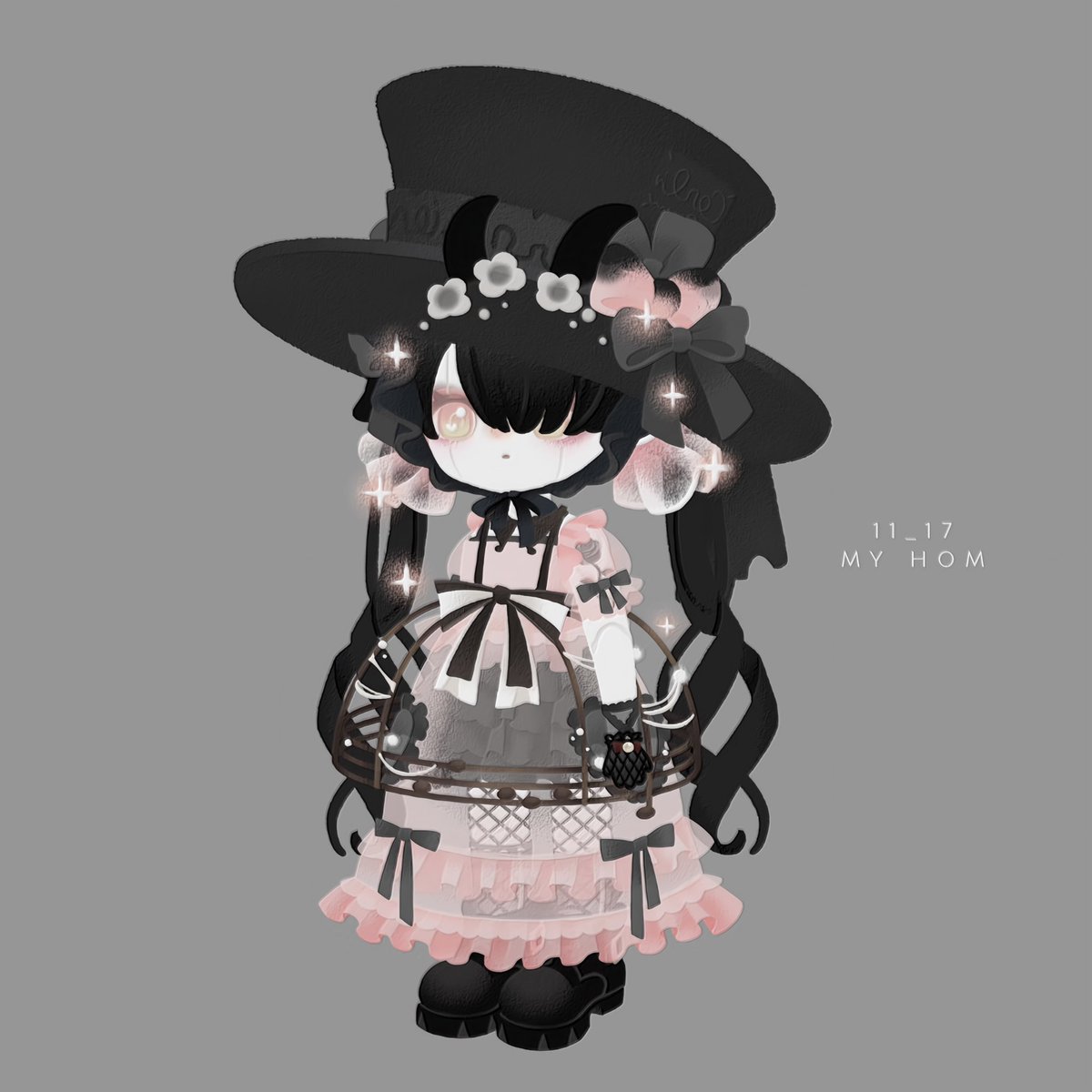 ◼︎11_17 HOM mocoさん×黒ピンク🎀 #ホムコーデ #cocode