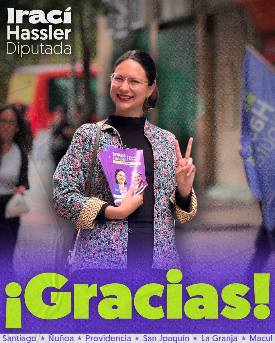 ¡Muchas gracias! 

Asumo este mandato con el compromiso de trabajar con firmeza por un mejor vivir en nuestro país, y de defender los derechos sociales con valentía y convicción ✊🏼💜🇨🇱