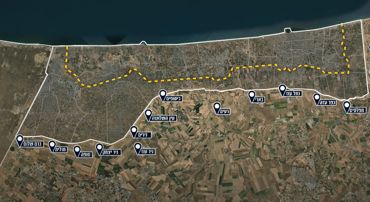 Things you should know about the "Yellow Line" in Gaza, which demarcates IDF-controlled territory from Hamas-controlled territory:

🛑 Since the ceasefire began a month ago, Hamas terrorists have regularly tried to cross the line to attack IDF troops.

🛑 Three IDF soldiers in