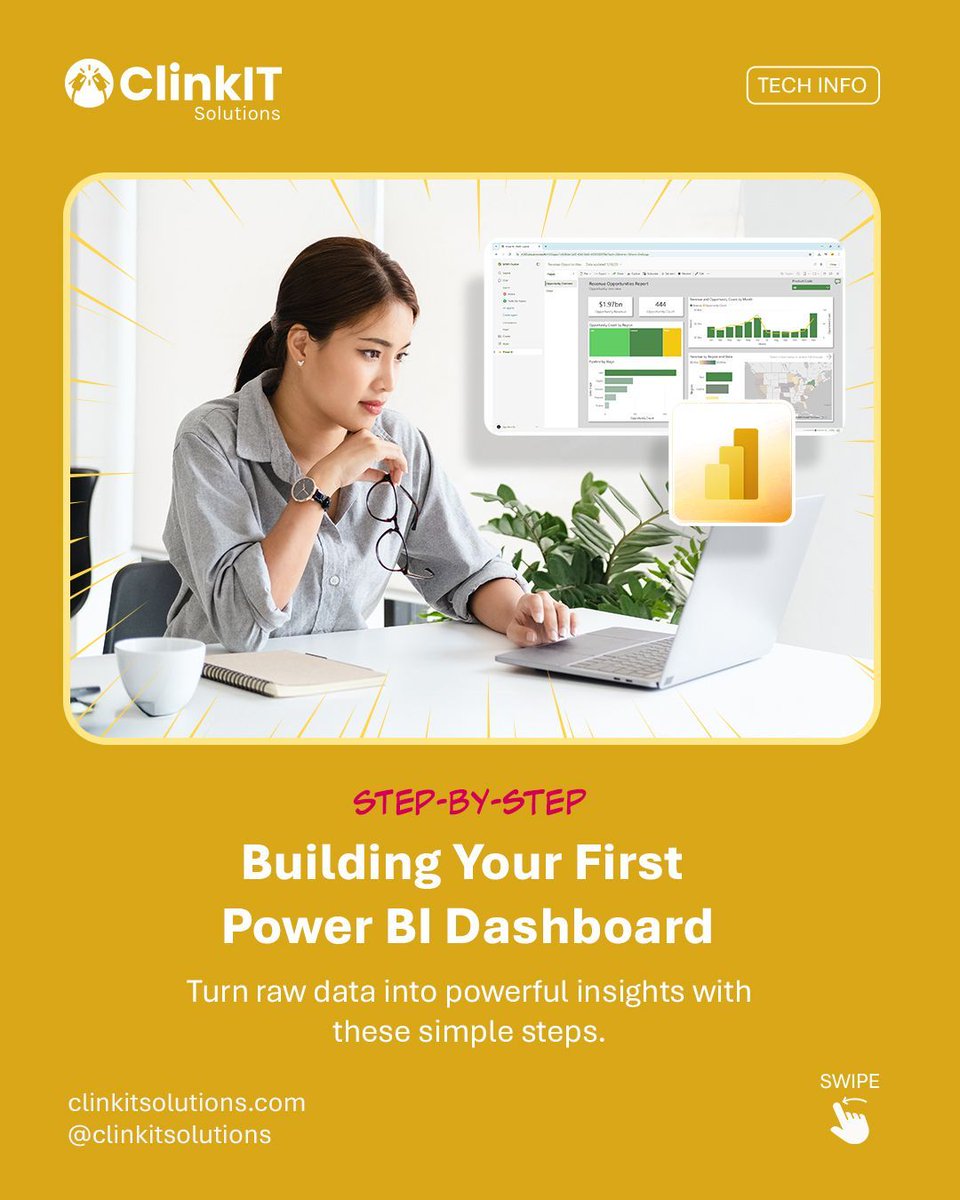 ClinkITph's tweet image. Turning raw data into powerful insights is easier than you think! 💡 Follow our simple steps for building your first Power BI Dashboard: Connect ➡️ Model ➡️ Design.

Build smarter dashboards that drive real impact. Clink with Us! 

#PowerBI #ClinkITSolutions #DataVisualizations