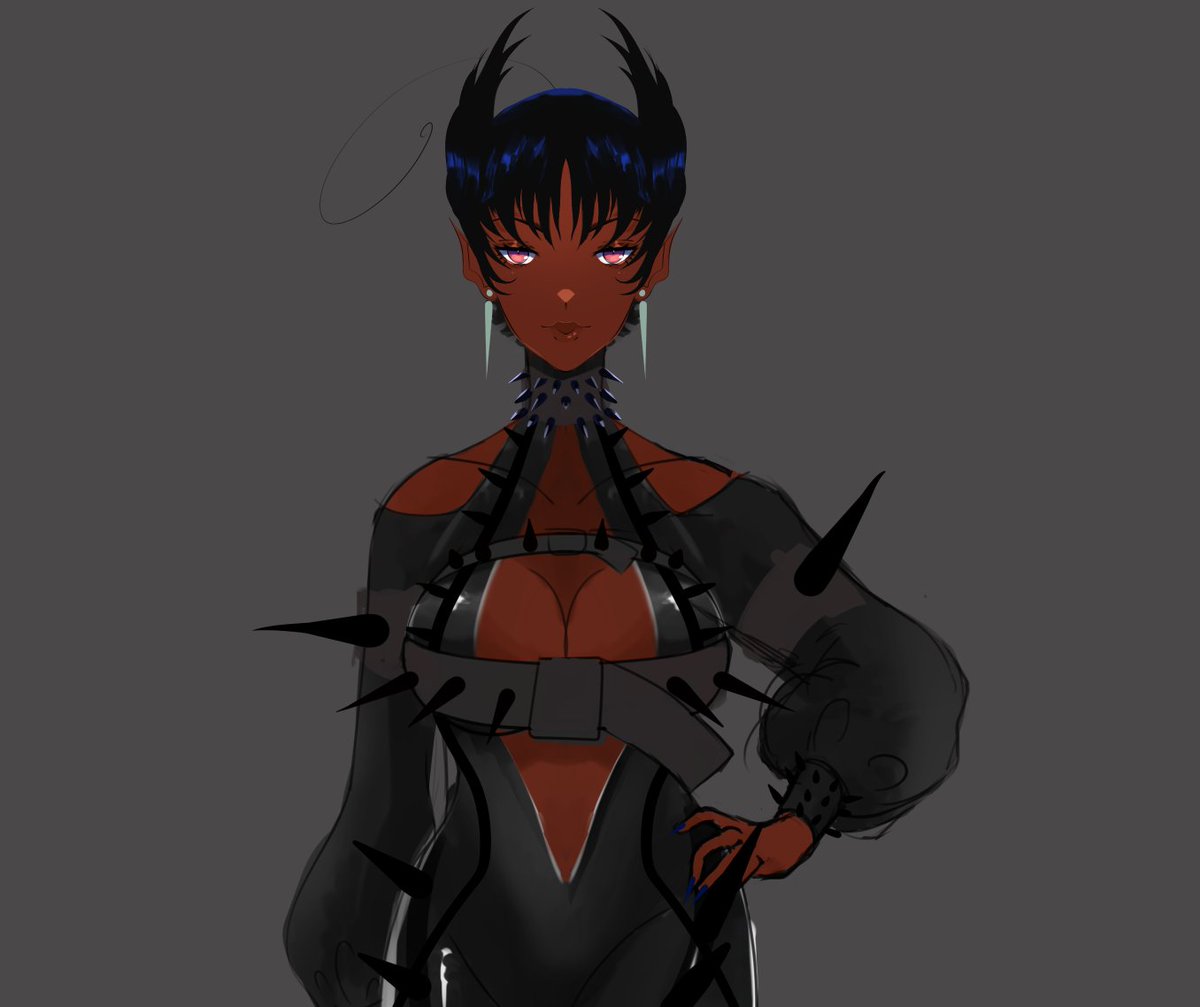 FINALLY, I HAVE SOMETHING I LIKE! Feast your eyes on me :3! Thee GALATIC VAMPIRE VTUBER! Or as one of my homies said thee GOTHIC IRON MAIDEN! WIP :3