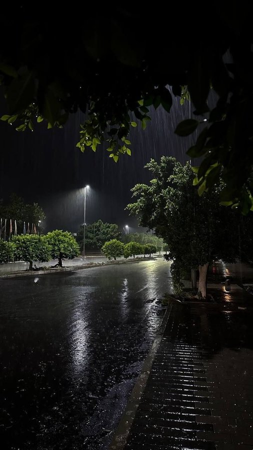 مطر الليل تحس له شعور حلو ❣️🌧️