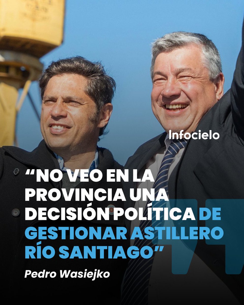 A TRES MESES DE SU SALIDA 🔎

➡ Después de su sorpresiva salida de la presidencia de #AstilleroRioSantiago, Pedro Wasiejko rompe el silencio en diálogo con INFOCIELO y explica la delicada situación de los talleres navales bonaerenses.

📲 por <a href="/Duardez/">Eduardo Médici</a> 
🔵 Más en