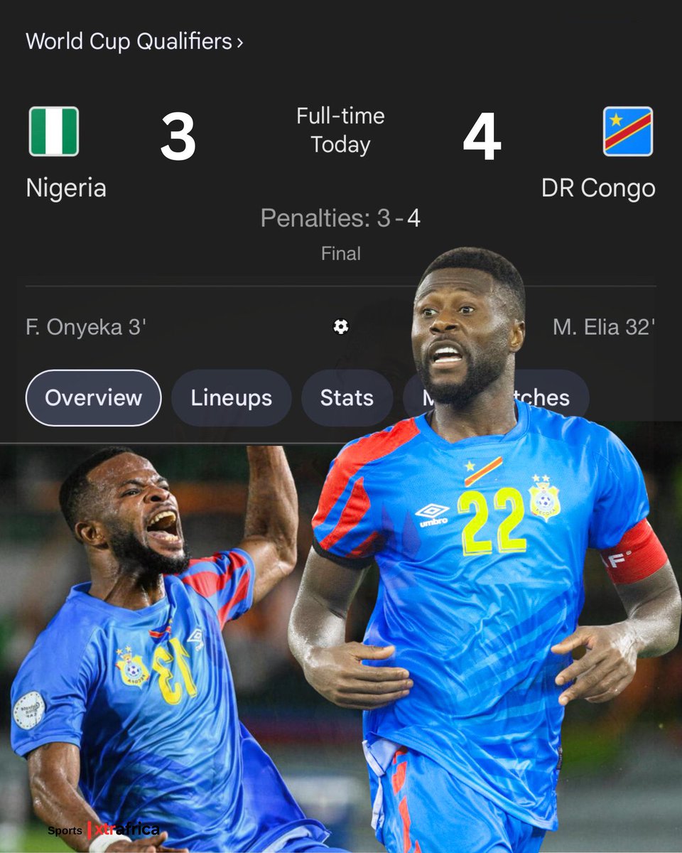 HISTORIQUE ! LA RDC SE QUALIFIE !! 🔥🇨🇩 La RDC remporte la séance de tirs au but et accède au barrage intercontinental pour la Coupe du Monde 2026 !

Un exploit monumental des Léopards à Rabat, une nuit inoubliable et tout un peuple en ébullition.
Allons-y Léopards ! 🇨🇩🔥