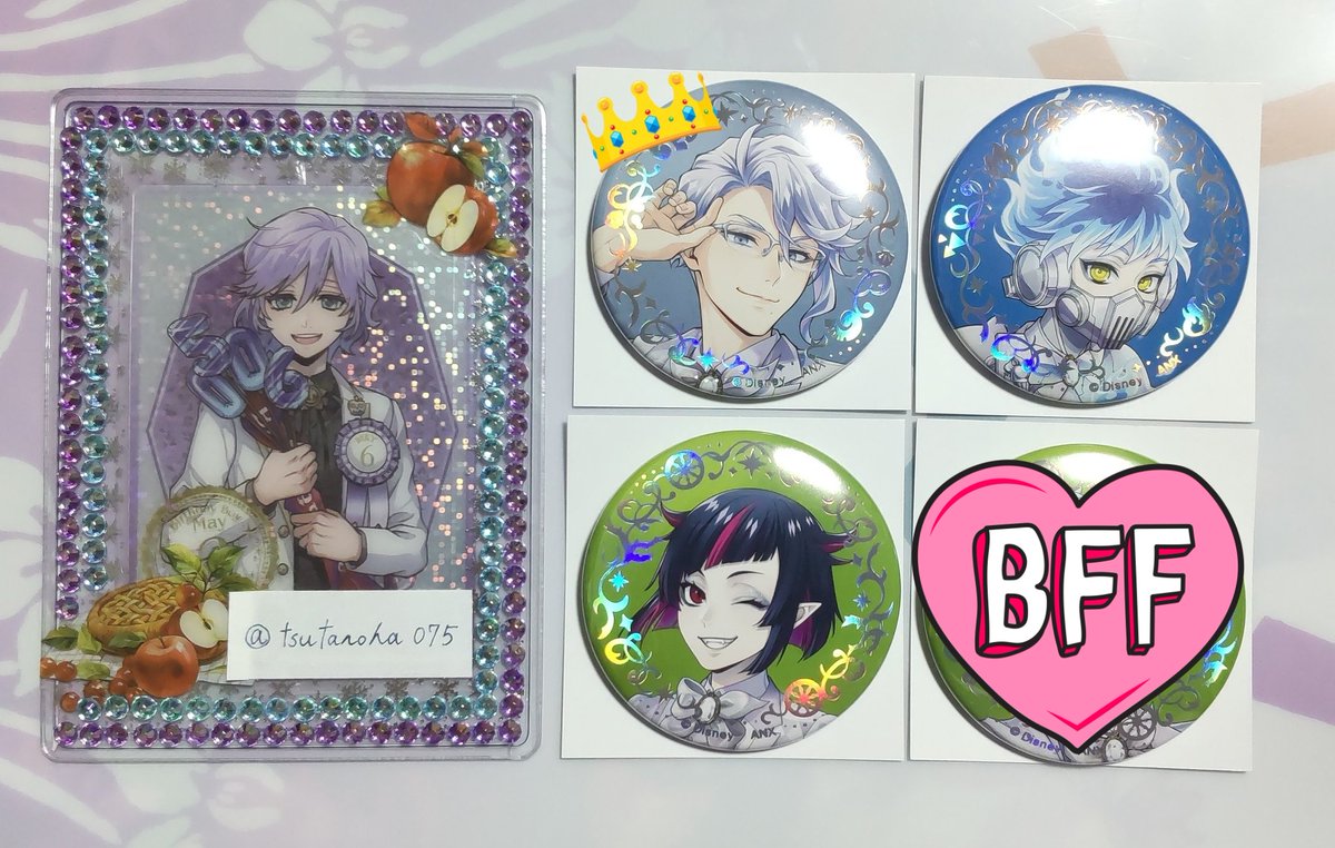 交換/譲渡】ツイステ/5周年 譲) オーロラ箔缶バッジコレクション