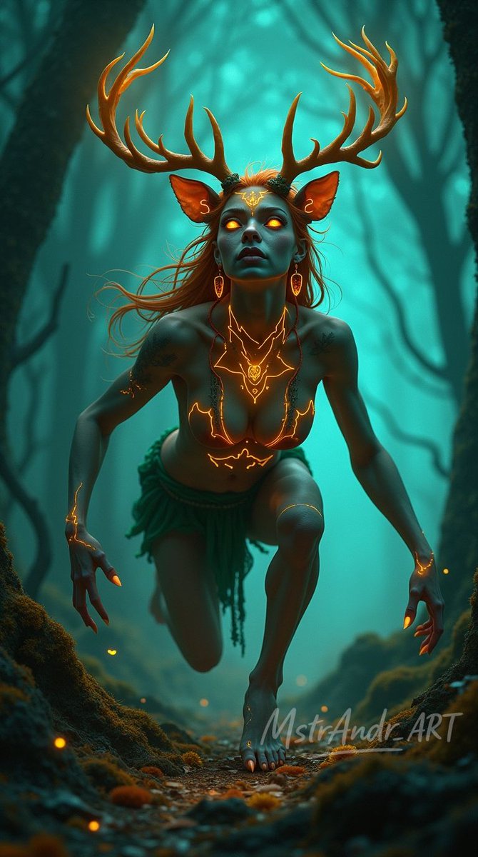 MstrAndr_ART's tweet photo. Radiant Hind of the Glowing Vale.
#moonpath #forestlight #fantasyart #aiart #MstrAndr_ART https://t.co/j6tyA0hIpl