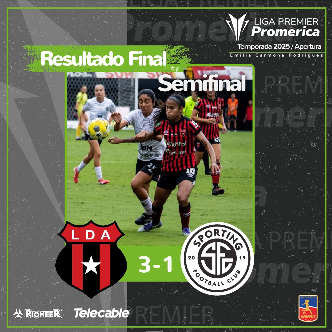 UniffutCR's tweet photo. Culmina el encuentro con victoria manuda y Liga Deportiva Alajuelense se convierte en el segundo finalista del Apertura 2025.
Recordá que los datos del juego los podrán encontrar en la app oficial de Uniffut, disponible en AppStore y Play Store.
#uniffut #LigaPremierPromerica https://t.co/Jup6A6Cpa5