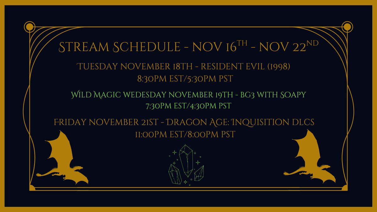 nonbinary_eel's tweet image. New Schedule Alert!

Tuesday we&apos;re restarting Resident Evil 1998 because I think I&apos;ve fixed my technical issues but I don&apos;t remember what we were doing...

Wednesday we face Gortash and (hopefully) don&apos;t start a fight again?

Friday we dig deeper into The Descent

See you then!