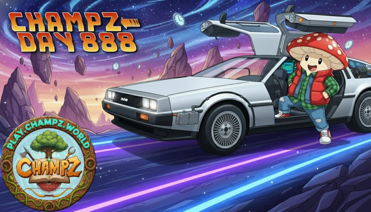 888 days of Champz 🚀

“Where we're going, we don't need roads.” 

Champz is forging its own way. 🍄🔥 

Here's to the next 888 days of gaming greatness! 🍻

#Champz #BackToTheFuture #CommunityTakeover #OldSchool