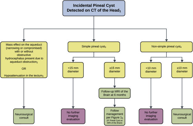 francisdeng's tweet image. Incidental pineal cysts that are simple &amp;amp; &amp;lt;15 mm, or nonsimple &amp;amp; &amp;lt;10 mm, do not need further imaging follow-up.

New from the @RadiologyACR 
@gmoonis @drsuyash @PallaviUtukuri @nyahyavi @JennyKHoang 
doi.org/10.1016/j.jacr…