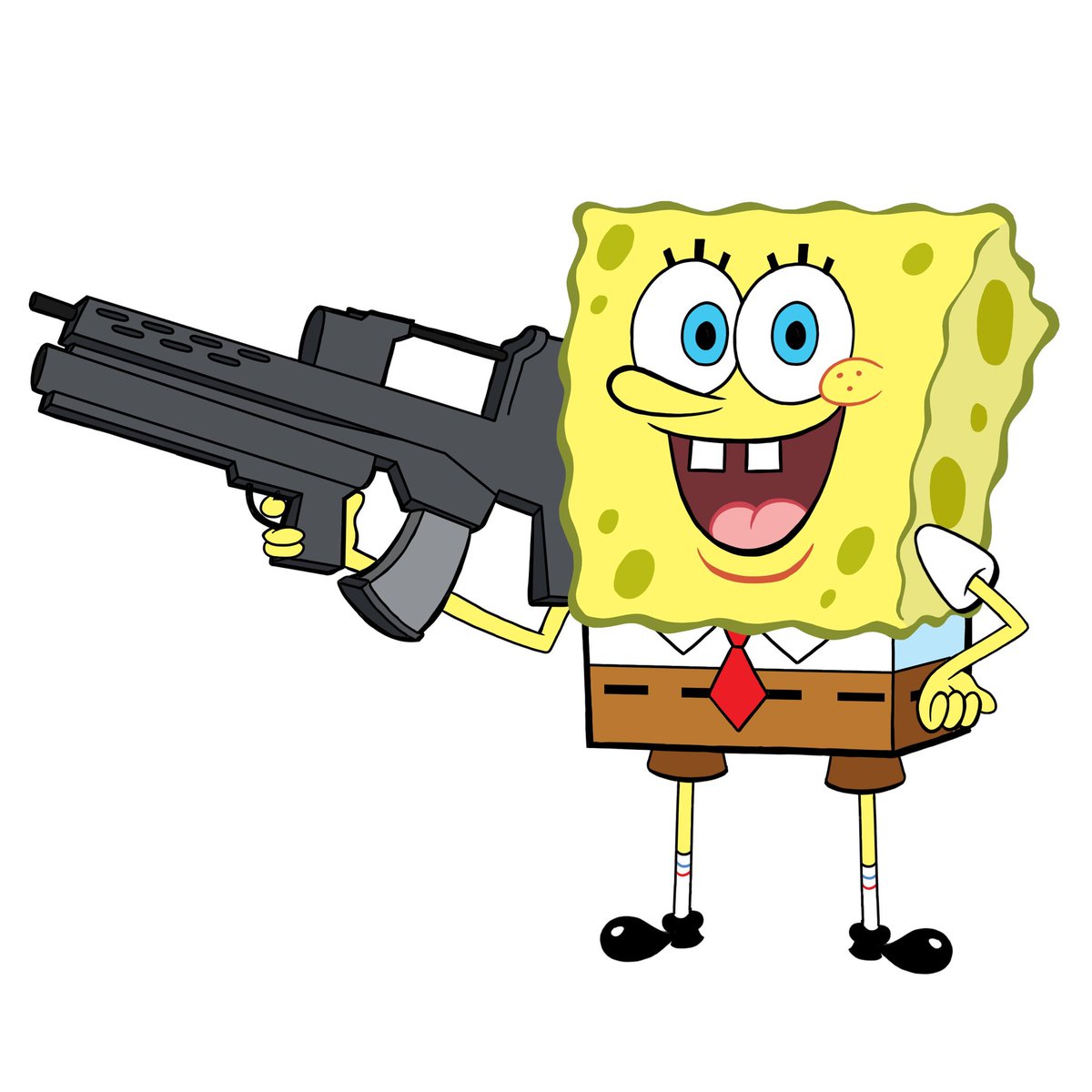 this is an attempt to summon everyone on twitter
go go spongebob with a gun!