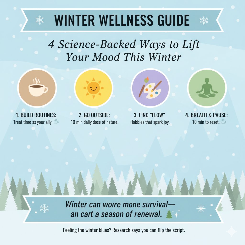 jl_ryan's tweet photo. 🌨️Here are 4 science-backed ways to lift your mood this winter:

☕ Build small routines
🌞 Step outside daily
🎨 Find “flow” in hobbies that spark joy
🧘‍♀️ Take 10 minutes to breathe, pause, and reset

🔗 Link below 👇

#winterblues, #mentalhealth, #SAD https://t.co/ukOt4AnkY7