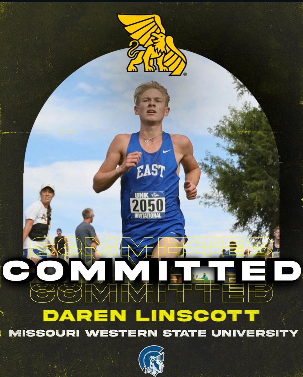 Congratulations to Daren Linscott on committing to Missouri Western State University to run cross country &amp; track as well as continue his education.
