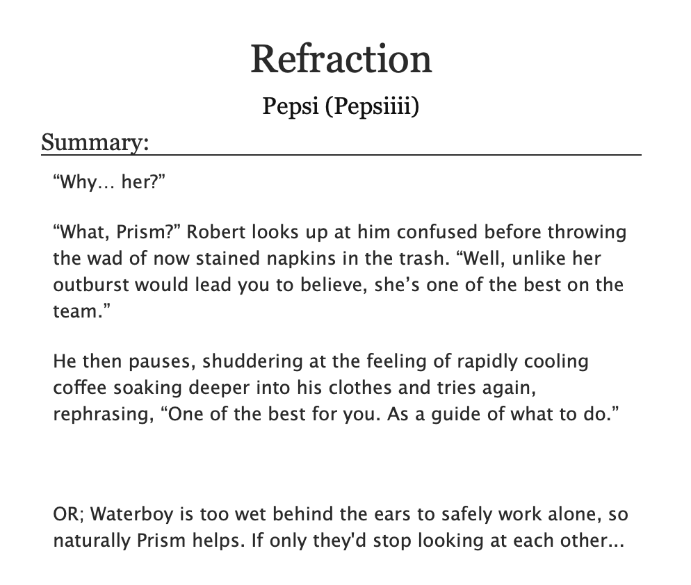 periiglance's tweet image. [#dispatch / #watercolor / #sparklingwater ]

🌊💎🎨
archiveofourown.org/works/74317596…