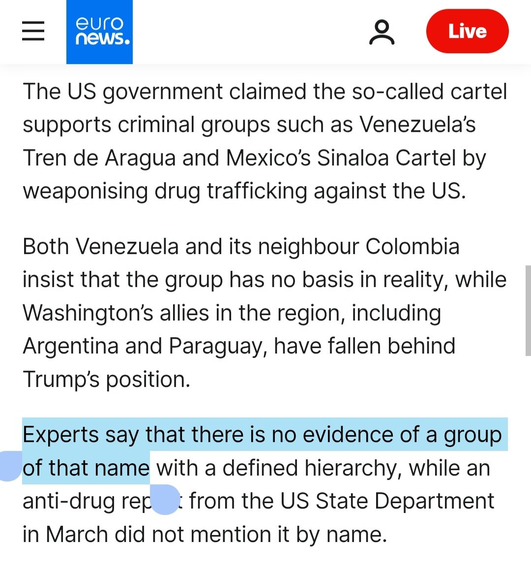 BenjaminNorton's tweet image. The so-called &quot;Cartel de los Soles&quot; or &quot;Suns Cartel&quot; does NOT exist. This was admitted by many mainstream media outlets.

Trump &amp;amp; Marco Rubio are trying to justify their neocolonial war of aggression on Venezuela by falsely claiming Maduro is a &quot;narco-terrorist&quot;.

It&apos;s &quot;WMDs&quot; 2.0