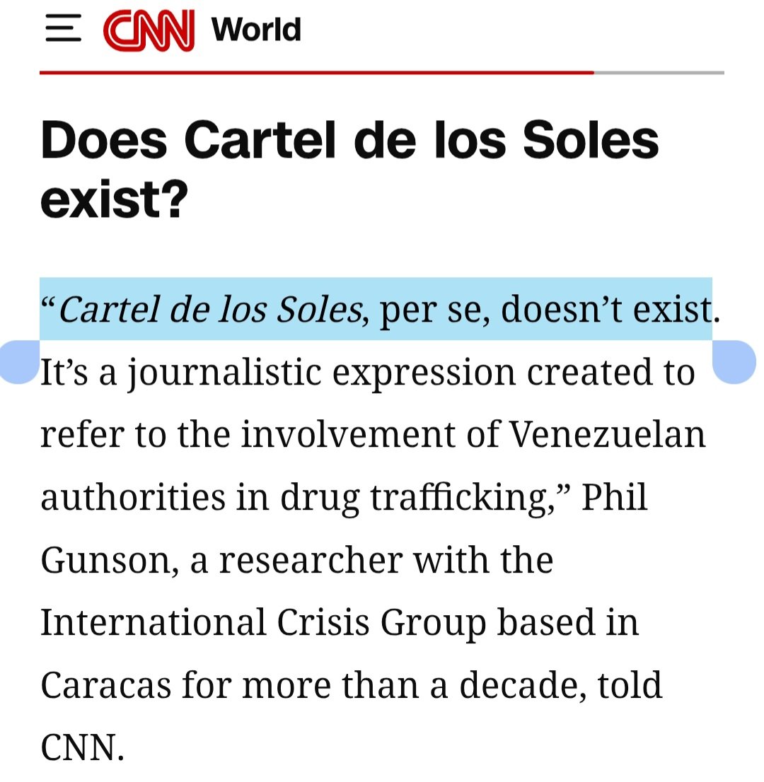 BenjaminNorton's tweet image. The so-called &quot;Cartel de los Soles&quot; or &quot;Suns Cartel&quot; does NOT exist. This was admitted by many mainstream media outlets.

Trump &amp;amp; Marco Rubio are trying to justify their neocolonial war of aggression on Venezuela by falsely claiming Maduro is a &quot;narco-terrorist&quot;.

It&apos;s &quot;WMDs&quot; 2.0