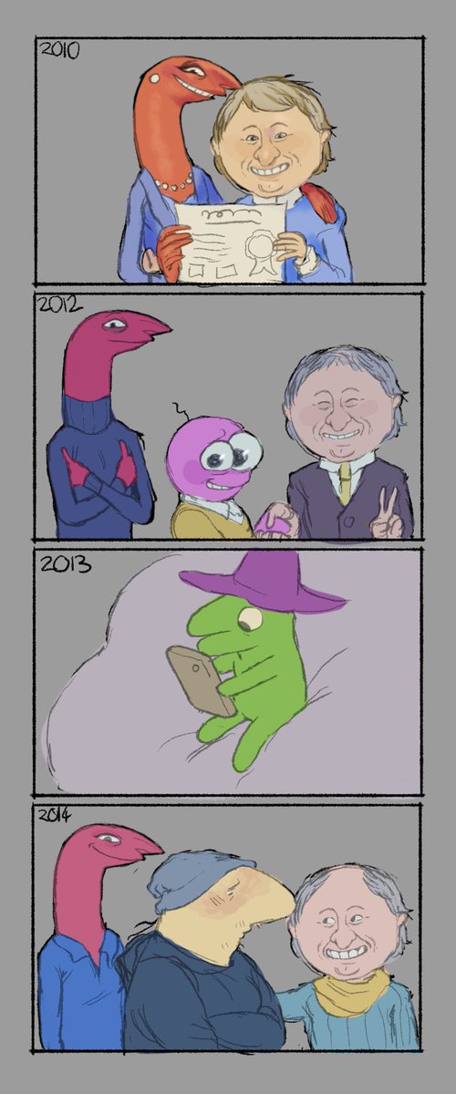 Yas_per's tweet image. Since Mr Boss x Allan is canon now, here’s some art of them from 2024 #smilingfriends