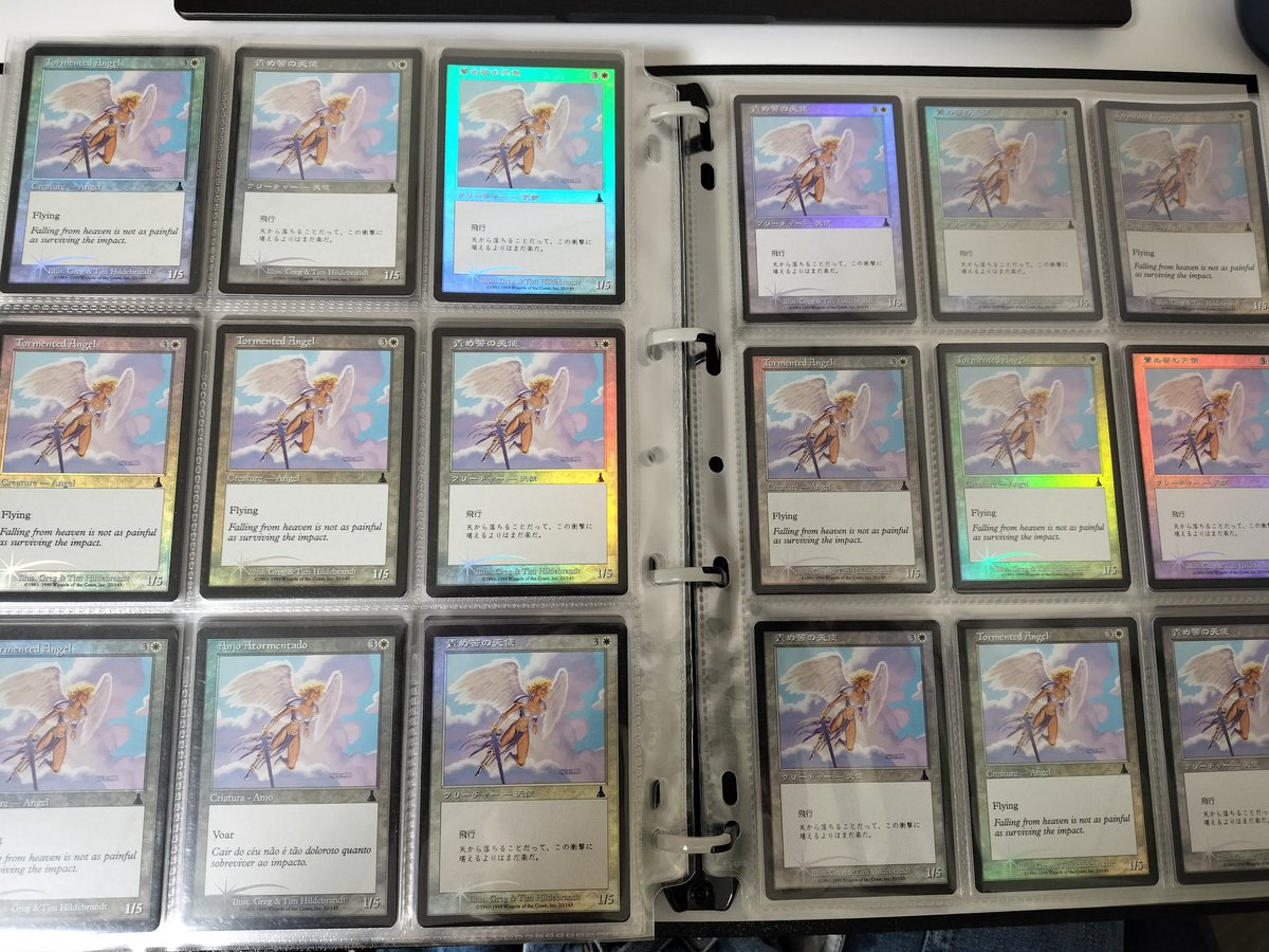 MTG復帰後から集めてた責め苦の天使Foilが18枚揃った
至高の旧枠Foil！
✨
いったん区切りとするけど見つけたらまた買ってしまうかもしれない😇