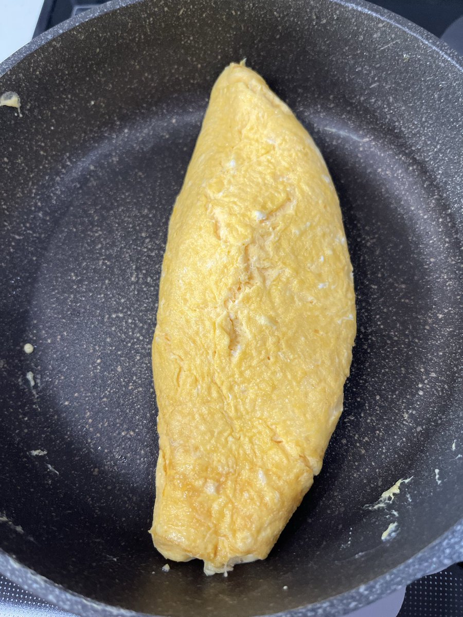 とらさんオムレツ♡(21) 今朝のオムレツ チーズ入り