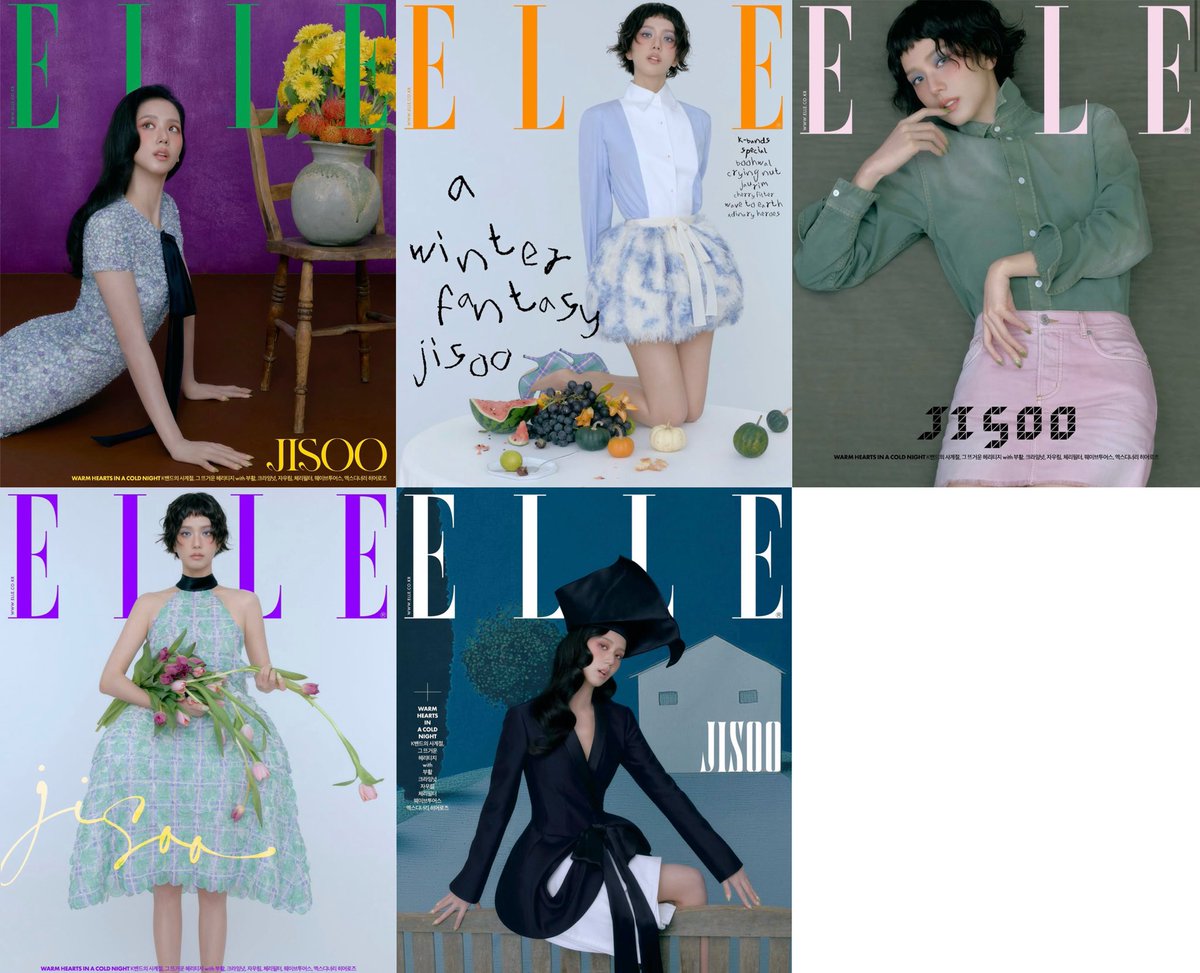 NEWSJISOO's tweet image. #JISOO is the cover star of Elle Korea December issue.