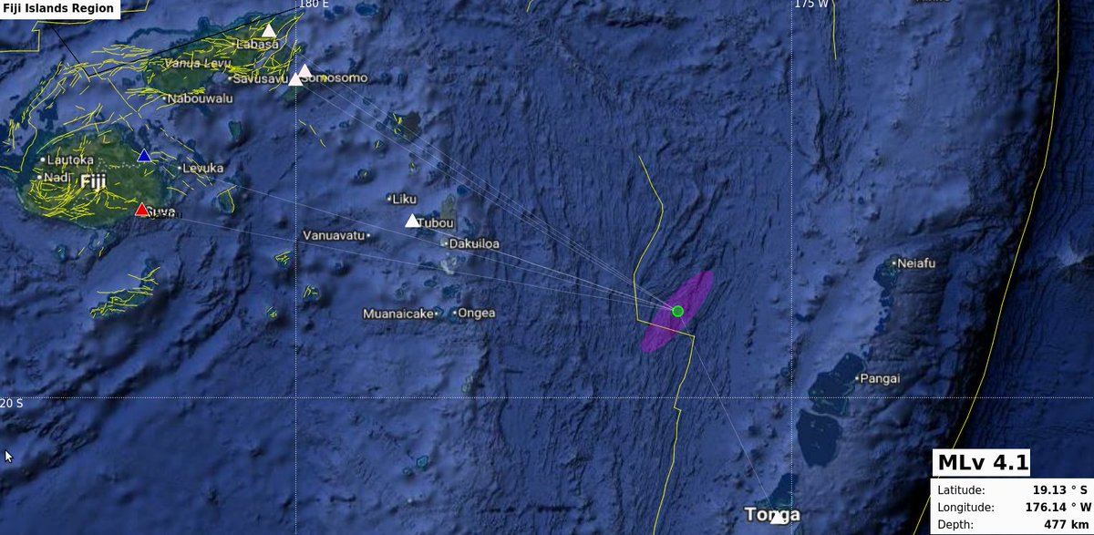 Earthquake Information bulletin issued.
Date: 17/11/2025
Time: 11:41:49 AM
Magnitude: 4.1
Depth: 477 km
Location: 230 km NE from Vatoa Island, Lau.
However, it does not pose any immediate tsunami threat to the Fiji region.