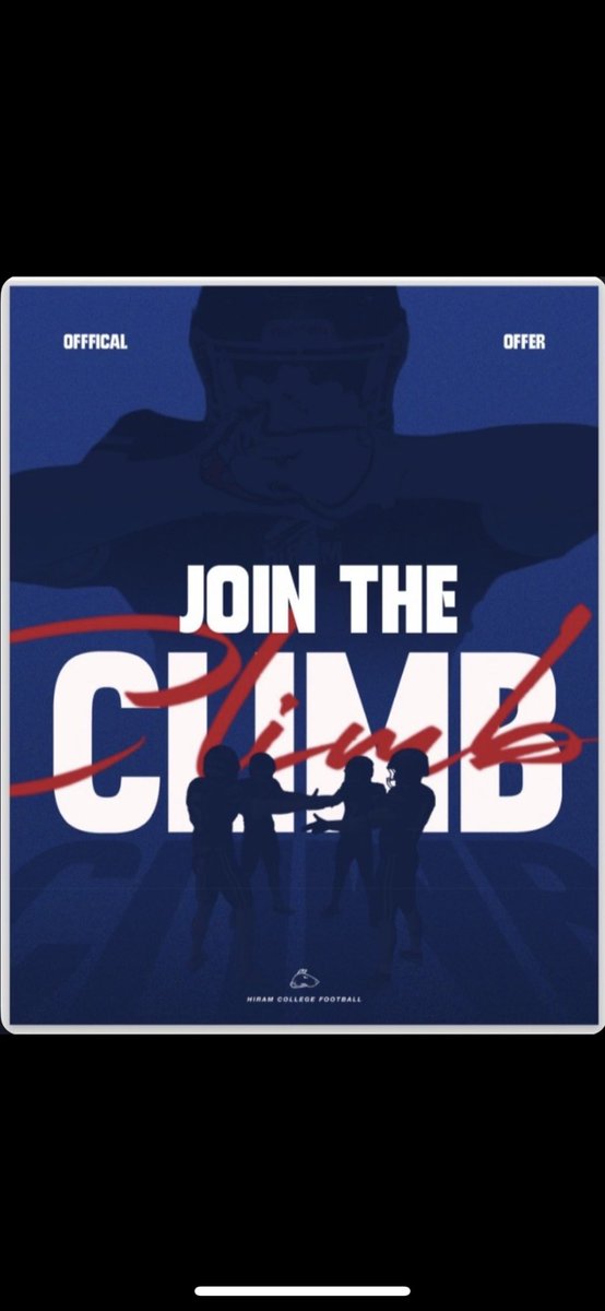 After a great conversation with <a href="/brock_mancini/">brock_mancini</a>. Blessed to receive and offer from <a href="/Hiram_Football/">Hiram College Football</a> Love these coaches and teammates. Finish the battle!
<a href="/KjarEric/">Eric kjar</a> <a href="/CODY_GARDNER/">Cody Gardner</a> <a href="/CCHSFOOTBALL_/">CornerCanyonFootball</a> <a href="/CoachRodregisS/">Rodregis Smith</a> <a href="/TheCoachLong/">Coach Long 🏈</a> <a href="/mjfrecruits/">MJF Football Recruiting</a> #TheClimb