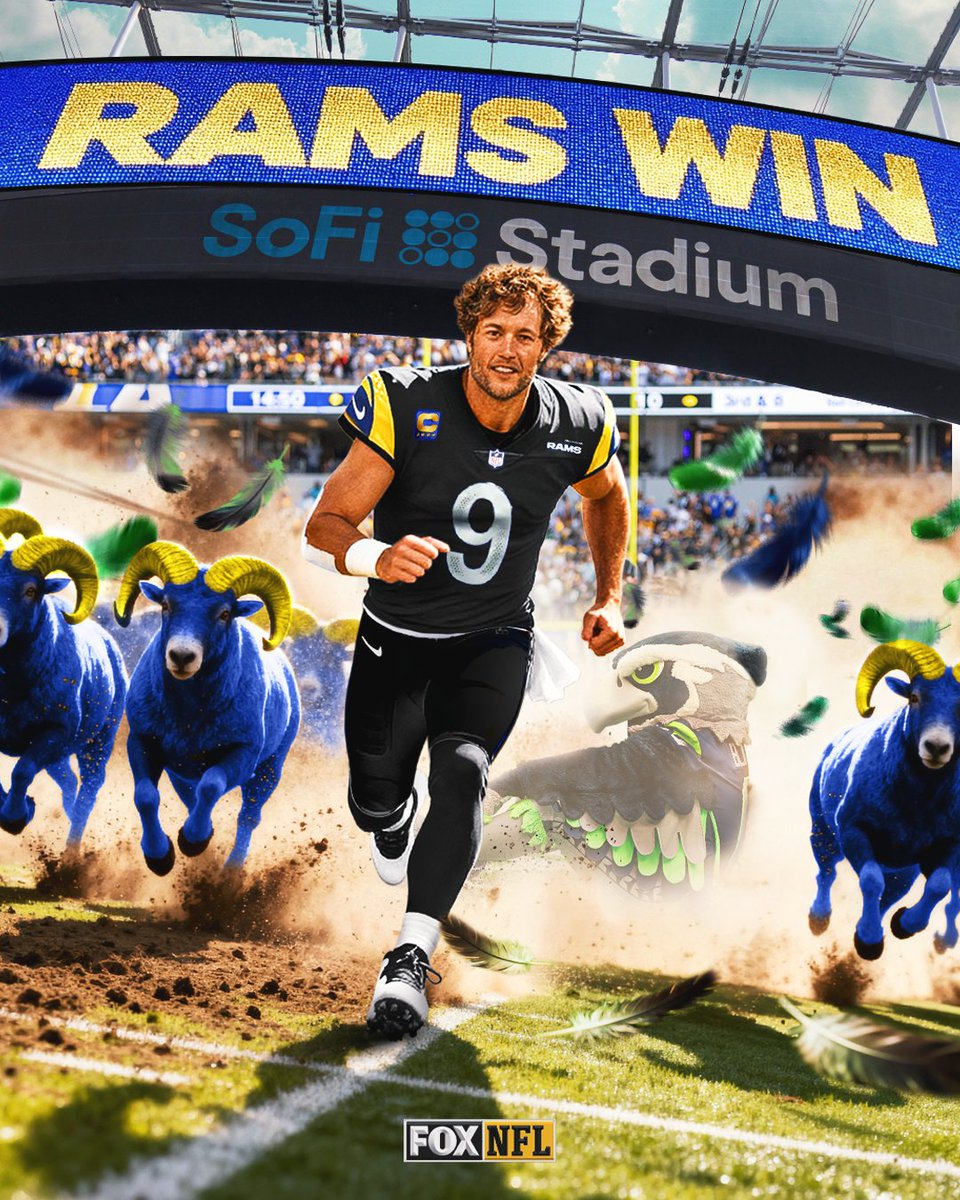 NFLonFOX's tweet image. The @RamsNFL beat the Seahawks to win their 5th straight and take 1st place in the NFC West! 🔥