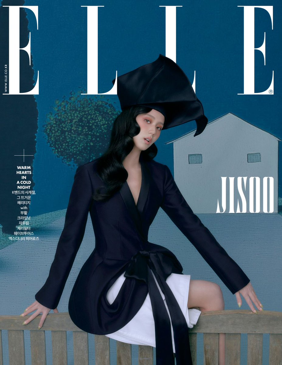 portalblackpink's tweet image. BELÍSSIMAAAA!!! #JISOO é a capa da revista ELLE KOREA, edição dezembro de 2025.