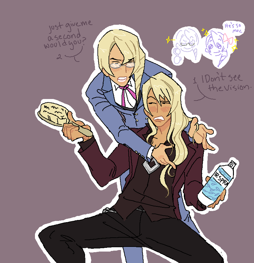 I commed @/SpaceBcommander to draw Kristoph and Klavier!! It's super cute and I'm really happy with it :) #AceAttorney