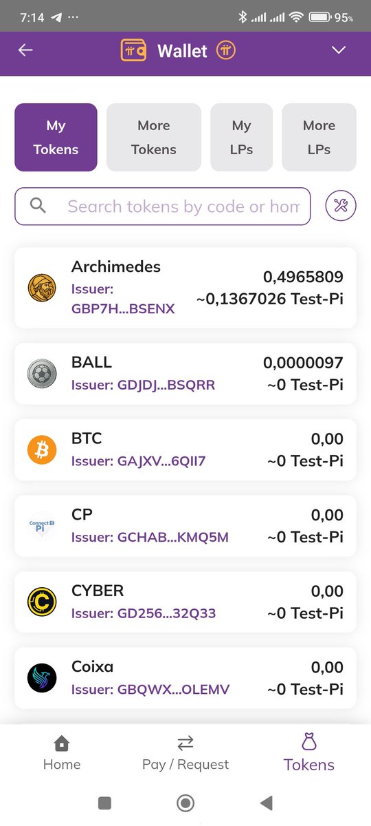 🔍 Overview of the Tokens in Your Test-Pi Wallet

(Testnet environment – no real monetary value)

In the Pi Testnet environment, you will often see many different tokens appearing under My Tokens. These are test tokens, not real coins, created by developers or community projects