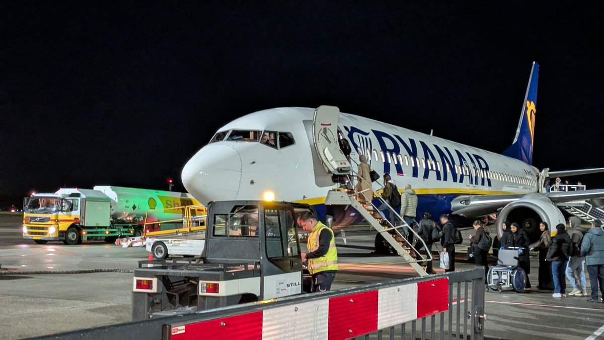 Have to give <a href="/Ryanair/">Ryanair</a> credit for getting us in 30 minutes early. But do you *really* have to park the furthest away from the Terminal building. I spent longer walking from terminal building to plane and back the other end than being on the actual plane.