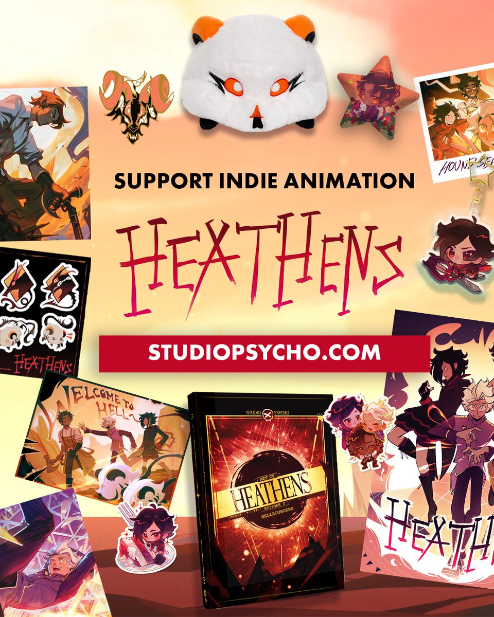 StudioPsycho's tweet image. Thankyou so much for watching our pilot 🥹
If you would like to help support our small indie animation studio make more episodes, check out our merch! 
Every pin, poster &amp;amp; plush you grab goes straight into supporting the studio so we can keep making the series
&amp;lt;3
