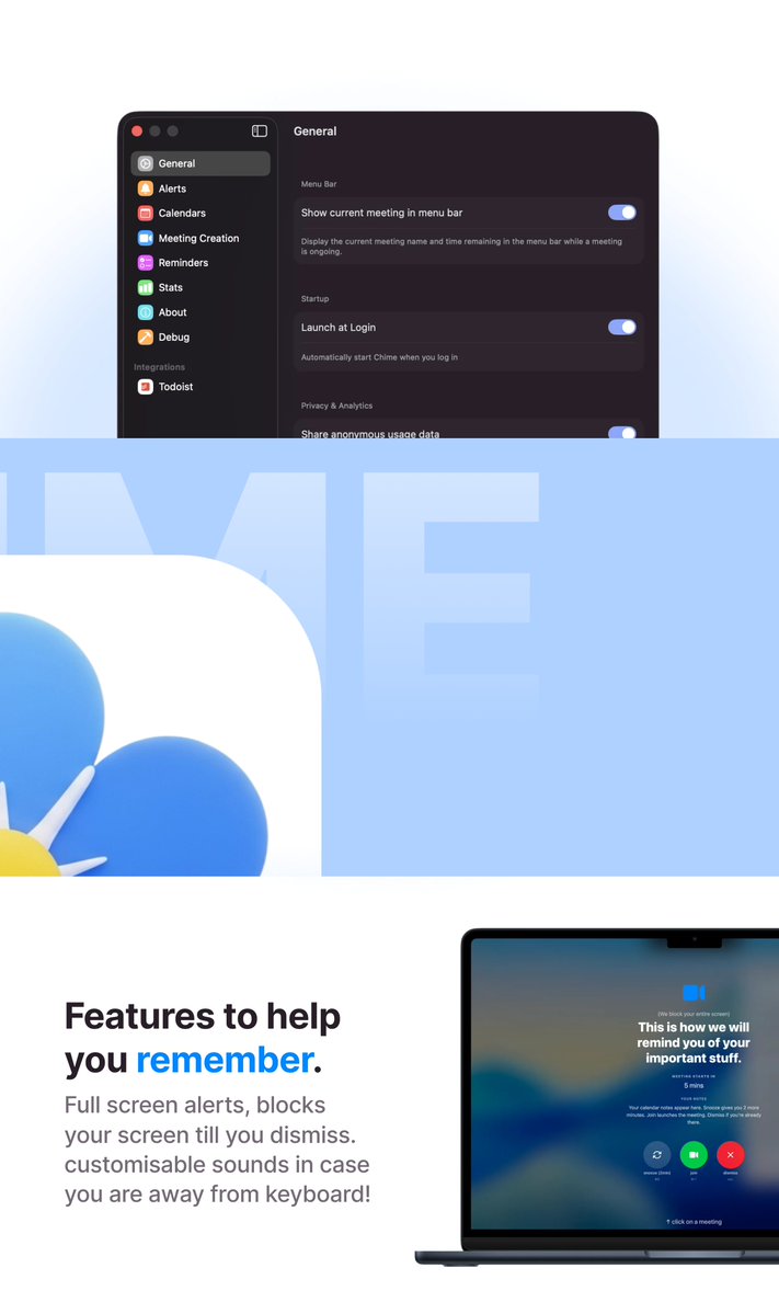 uxderrick's tweet image. Chime is Live 🥳

I used to forget about commitments because I&apos;d get into deep focus mode and miss calendar notifications.

So I built something that literally takes over your entire screen 😅

Does this happen to anyone else?

🔗 Try it free for 14 days: apps.apple.com/us/app/chime-r…