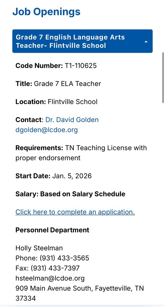 ELA Teacher Opportunity!