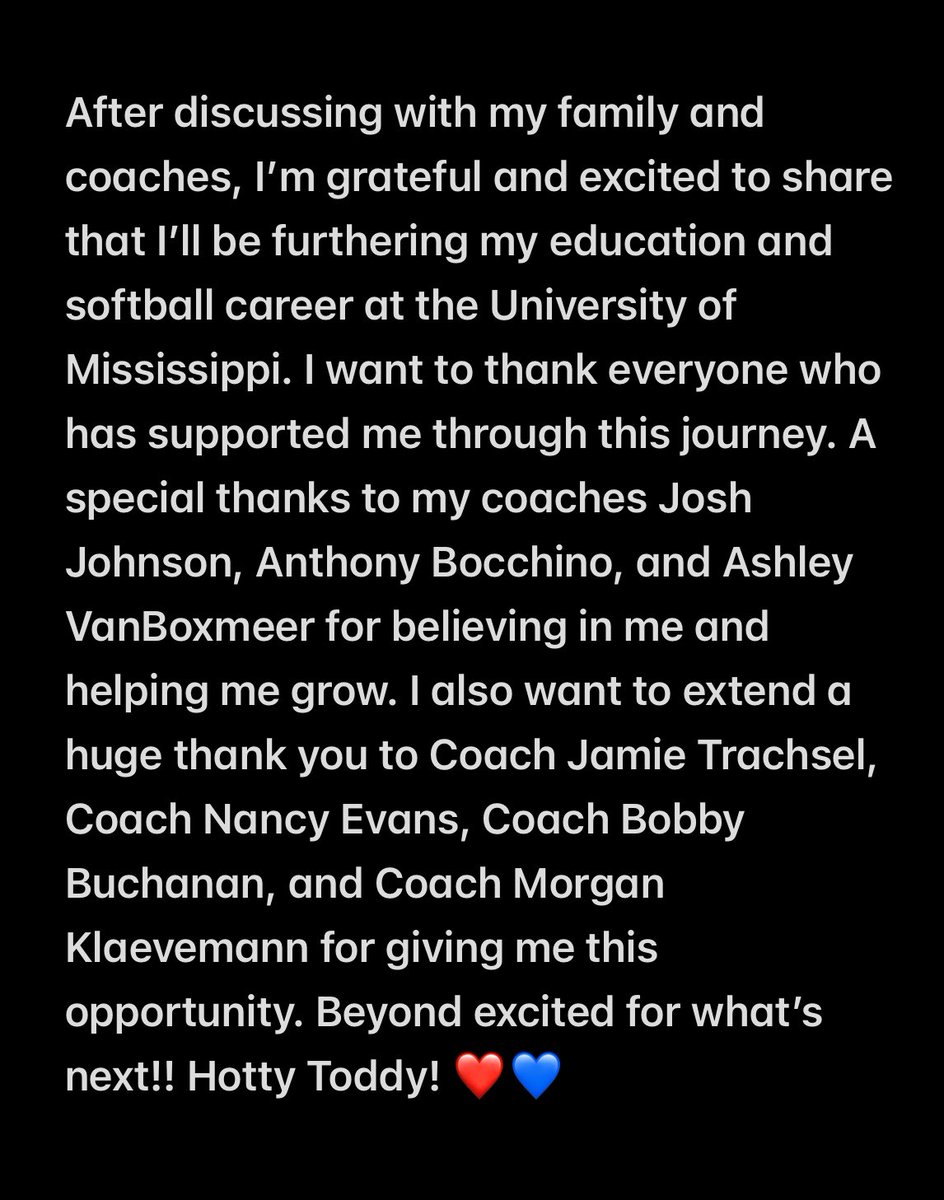 JaydenNe1son's tweet image. @UnityJohnsonVB @OleMissSoftball