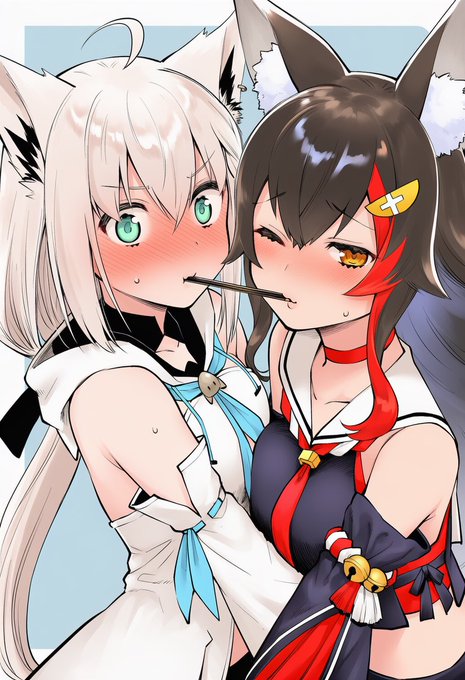 ポッキーゲームをするフブミオ