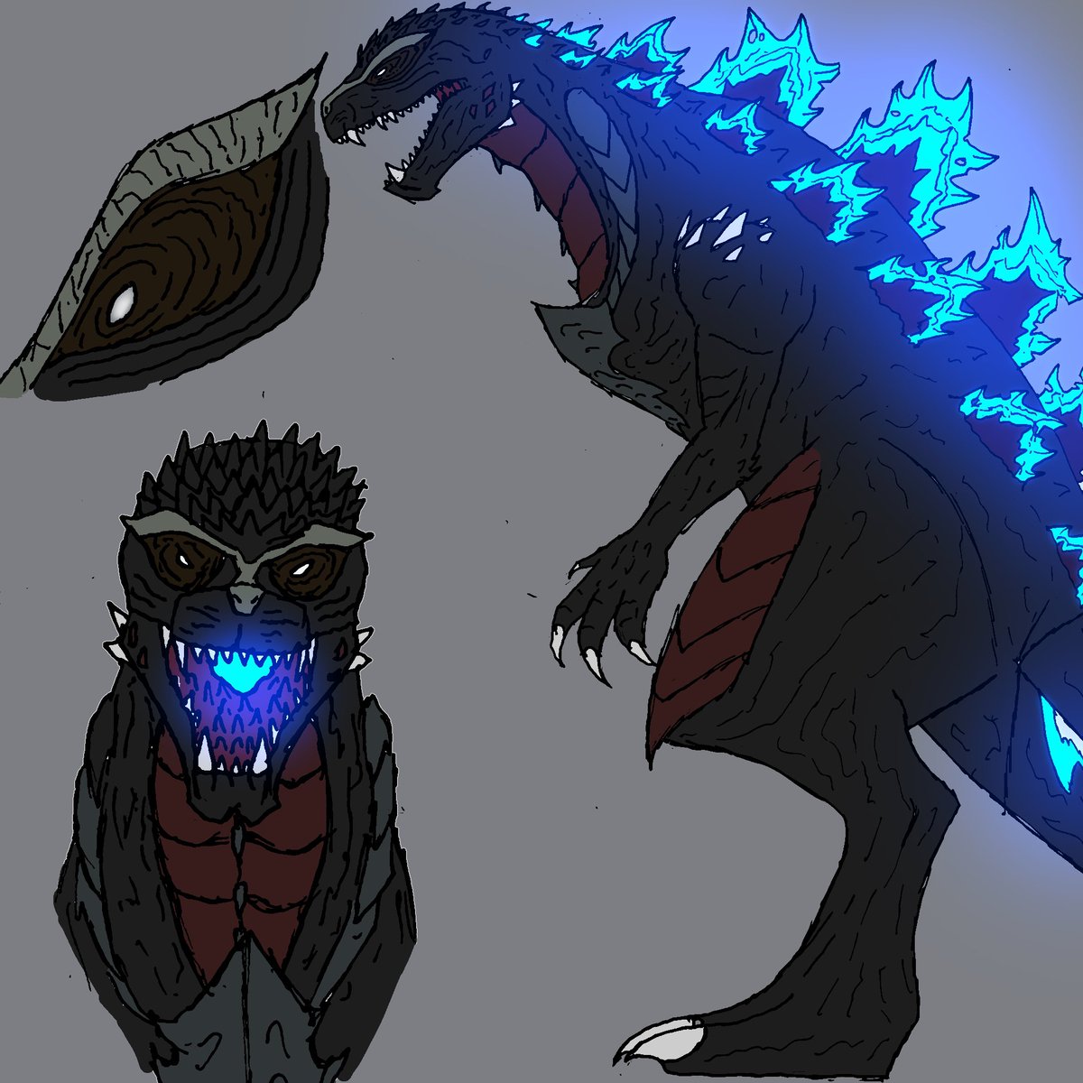 LAcreator19's tweet image. Godzilla prime for bloodborne, the face design was designed by a friend on instagram and gave me the face design. #godzilla #fangoji #godzillabloodborne